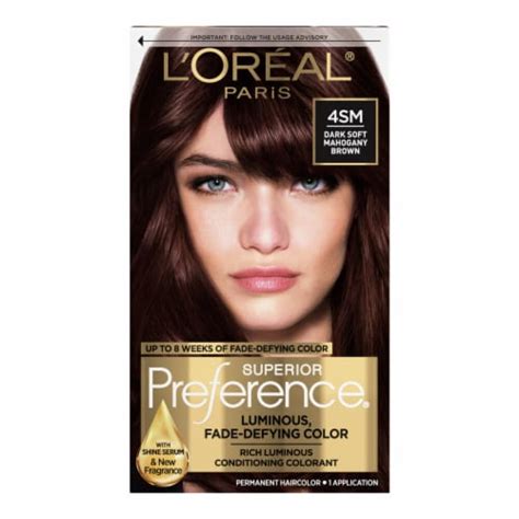 L'Oreal Paris Hair Care Superior Preference Hair Color: 4SM Dark Soft Mahogany Brown logo