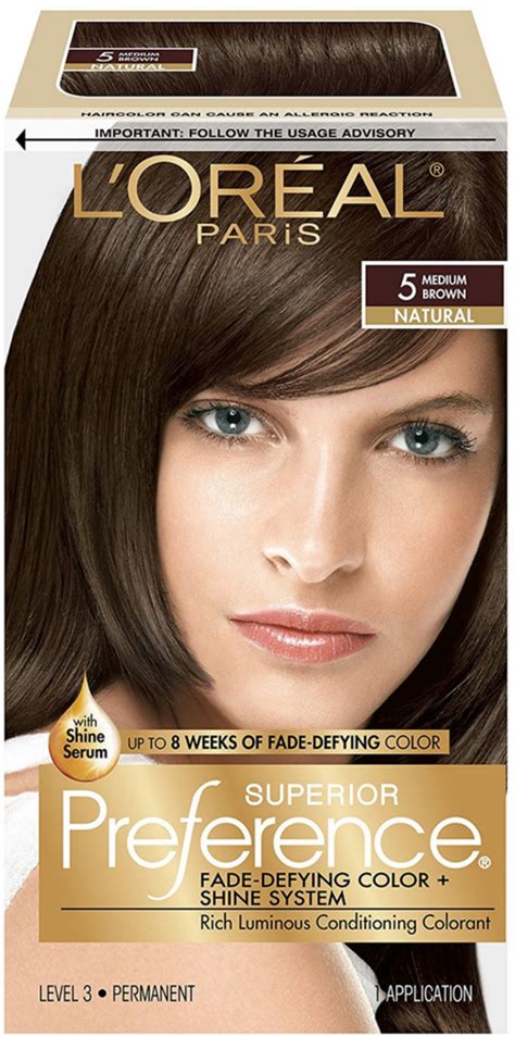 L'Oreal Paris Hair Care Superior Preference Hair Color: 5 Medium Brown (Natural) logo