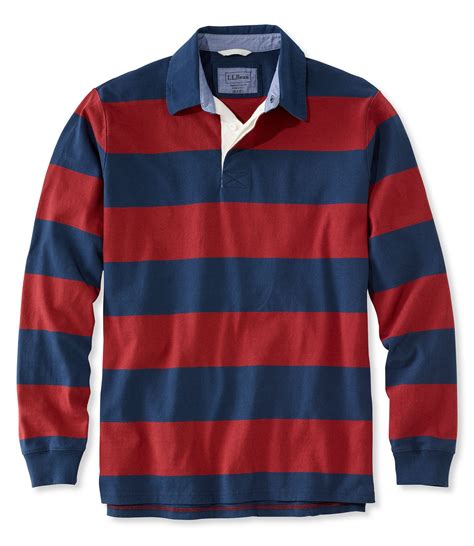 L.L. Bean Men's Lakewashed Rugby, Traditional Fit Long-Sleeve Stripe logo