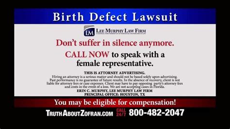Lee Murphy Law TV Spot, 'Zofran Birth Defect'