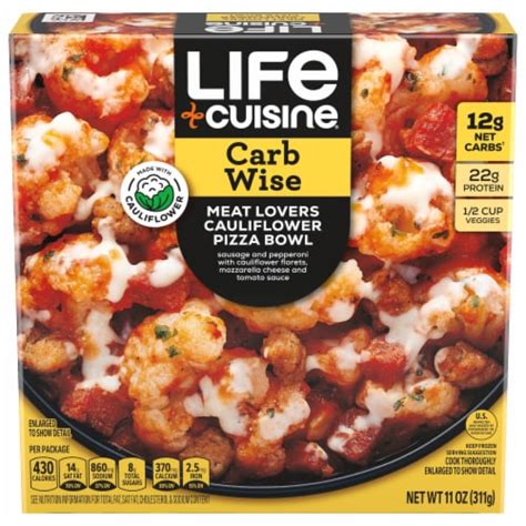 Life Cuisine Low Carb Lifestyle Meatlovers Cauliflower Pizza Bowl