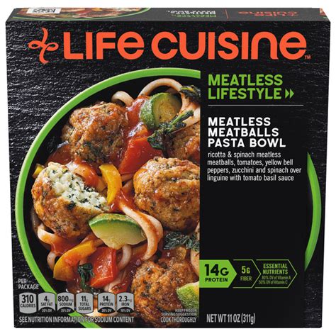 Life Cuisine Meatless Lifestyle Ricotta & Cauliflower Meatless Meatballs Pasta Bowl logo