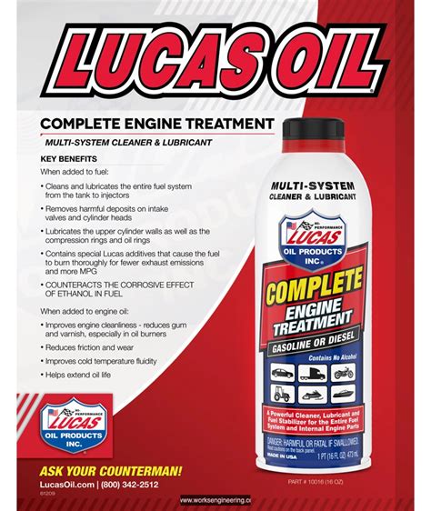 Lucas Oil Complete Engine Treatment commercials