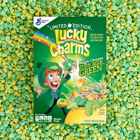 Lucky Charms Limited Edition Magic Clovers Turn Milk Green