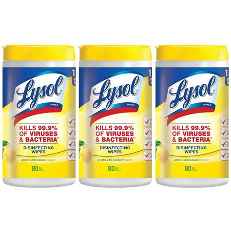 Lysol Disinfecting Wipes Lemon & Lime Blossom Flat Pack