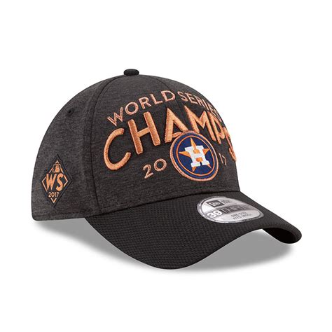 MLB Shop Men's Houston Astros Graphite 2017 World Series Champions 39THIRTY Flex Hat logo