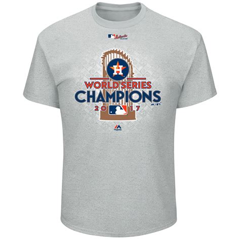 MLB Shop Men's Houston Astros Heather Gray 2017 World Series Champions T-shirt logo