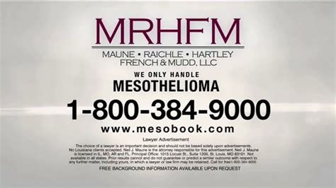 MRHFM Law Firm TV commercial - Only Meso
