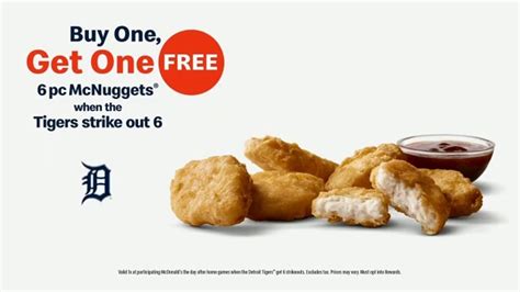 McDonald's McNuggets TV Spot, 'Buy One, Get One Free When the Tigers Strike Out Six'