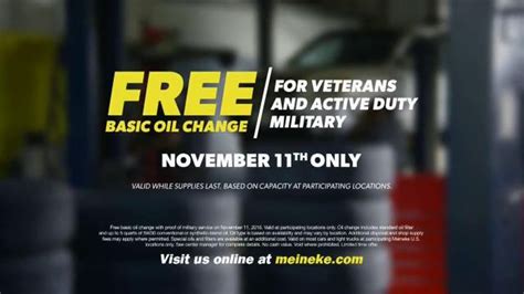 Meineke Car Care Centers TV commercial - Veterans Day: Thank You Oil Changes