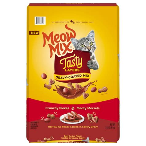 Meow Mix Tasty Layers Gravy-Coated Mix logo