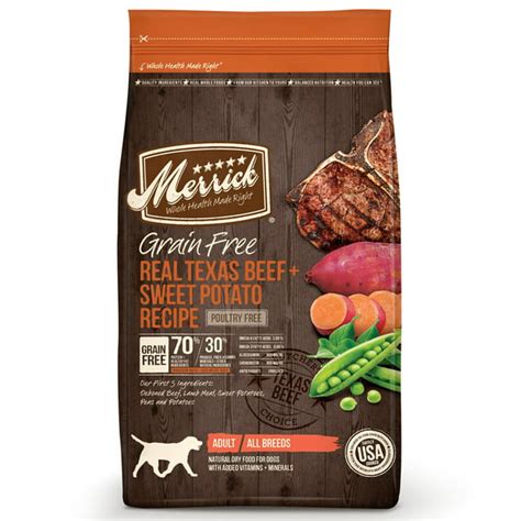 Merrick Pet Care Grain Free Real Texas Beef + Sweet Potato Recipe