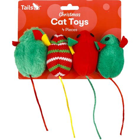 Merry & Bright Collection Holiday Printed Mice Cat Toy commercials