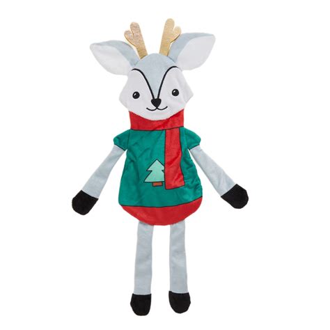 Merry & Bright Collection Holiday Reindeer Flattie Dog Toy