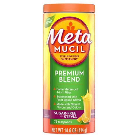 Metamucil Premium Blend Orange Sugar-Free with Stevia Psyllium Fiber Supplement logo
