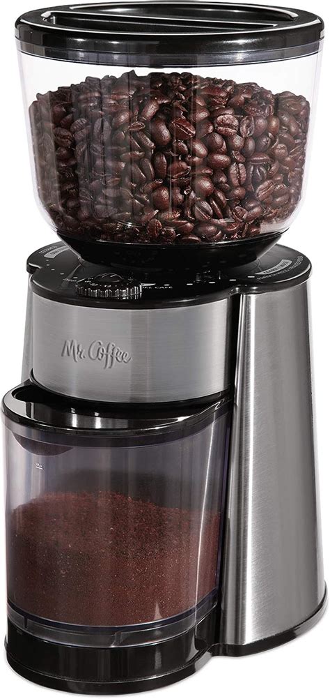Mr. Coffee Automatic Burr Mill Grinder, Stainless Steel