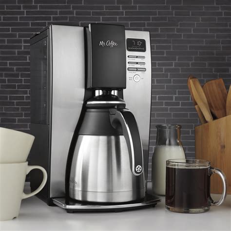 Mr. Coffee Perfect Choice Coffee Maker with Glass Carafe, Stainless logo