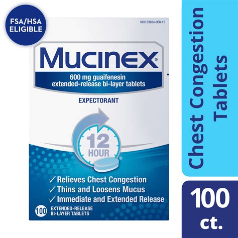 Mucinex 12 Hour Chest Congestion Relief Tablet logo
