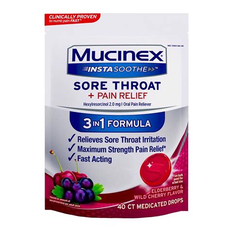 Mucinex InstaSoothe Sore Throat + Pain Relief