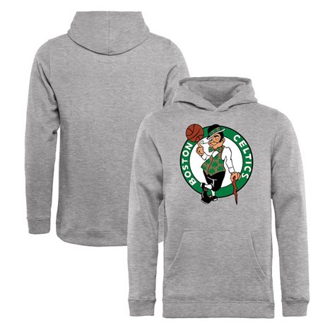 NBA Store Men's Boston Celtics Fanatics Branded Gray Primary Logo Pullover Hoodie