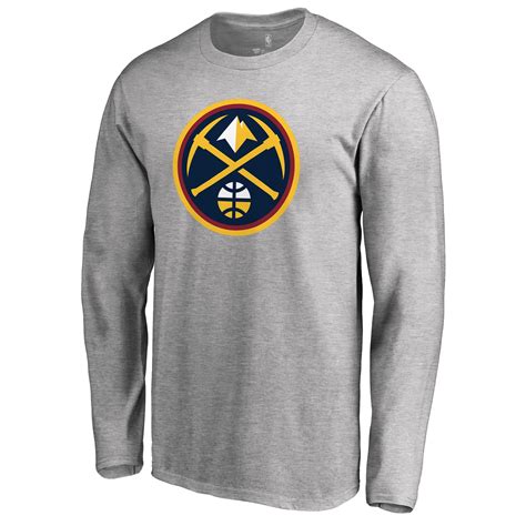 NBA Store Men's Denver Nuggets Heather Gray Primary Logo Pullover Hoodie