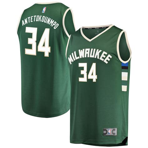 NBA Store Men's Milwaukee Bucks Giannis Antetokounmpo Fanatics Branded Green Jersey logo