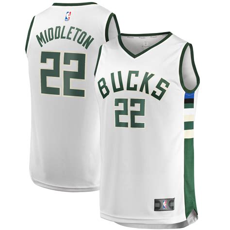 NBA Store Women's Milwaukee Bucks Khris Middleton Fanatics Branded White Jersey logo