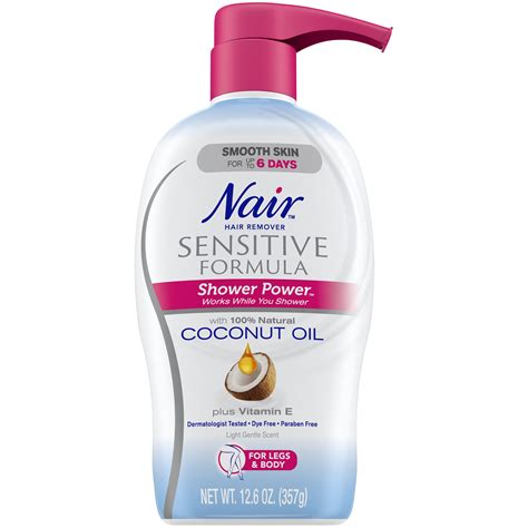 Nair Sensitive Formula Shower Power With Coconut Oil and Vitamin E commercials