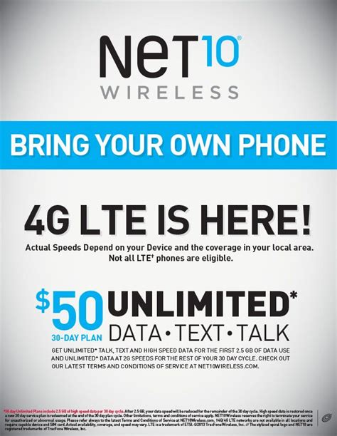 Net10 Wireless 4G LTE Plan
