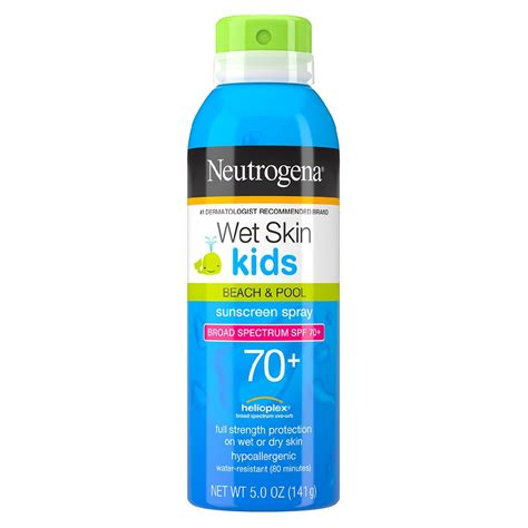 Neutrogena (Skin Care) Wet Skin Kids Beach and Pool Spray SPF 70+ commercials