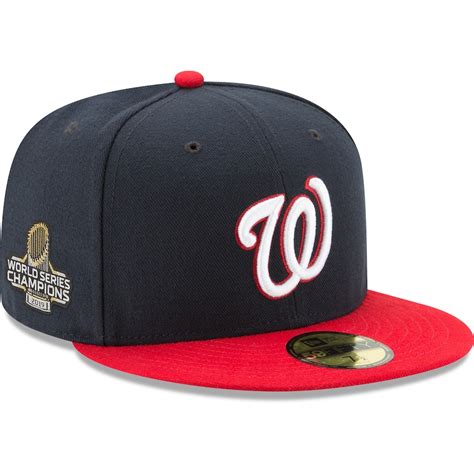 New Era 2019 Men's Washington Nationals World Series Champions Locker Room Hat logo