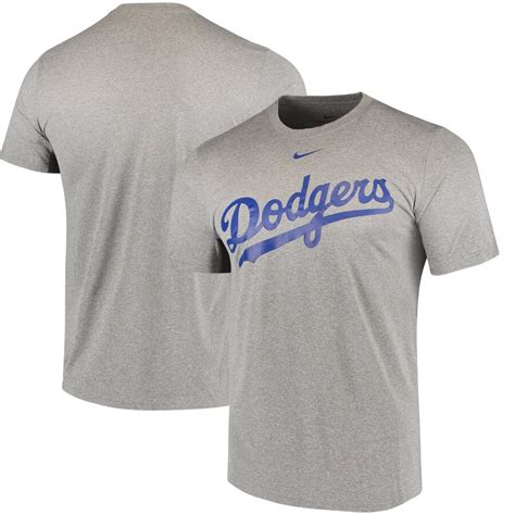 Nike Men's Los Angeles Dodgers Gray 2021 Postseason Proving Grounds T-Shirt logo