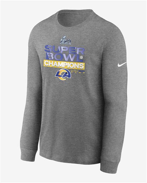 Nike Men's Los Angeles Rams Super Bowl LVI Champions Trophy Collection T-Shirt logo