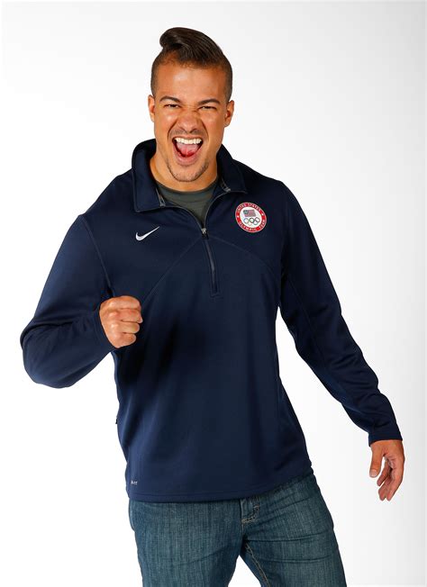 Nike Men's Team USA Navy Quarter-Zip Performance Jacket logo