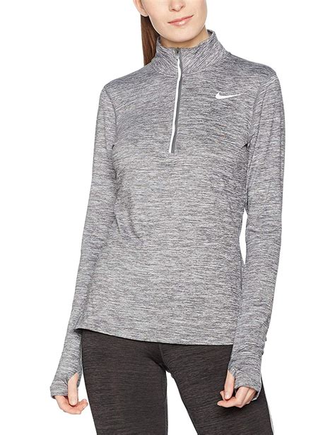 Nike Women's Gray Heathered Element Half-Zip Pullover Jacket logo