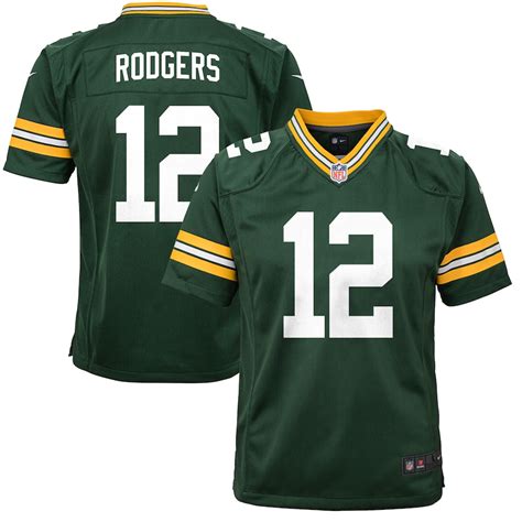 Nike Youth Green Bay Packers Aaron Rodgers Green Game Jersey logo