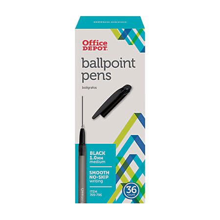 Office Depot & OfficeMax Brand Tinted Ballpoint Stick Pens Pack of 36 logo
