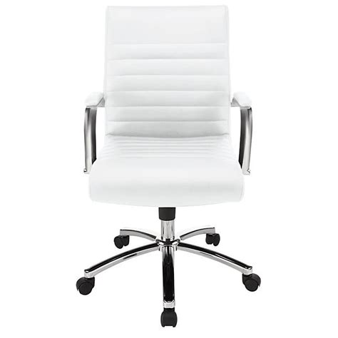 Office Depot & OfficeMax Realspace Modern Comfort Winsley Leather Mid-Back Chair, White commercials