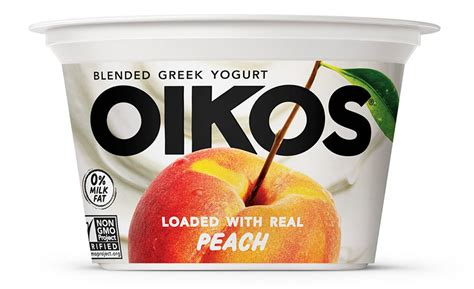 Oikos Peach Blended Greek Yogurt logo