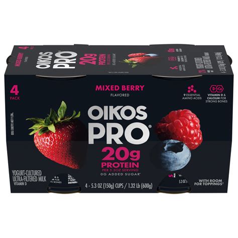 Oikos Pro Mixed Berry logo