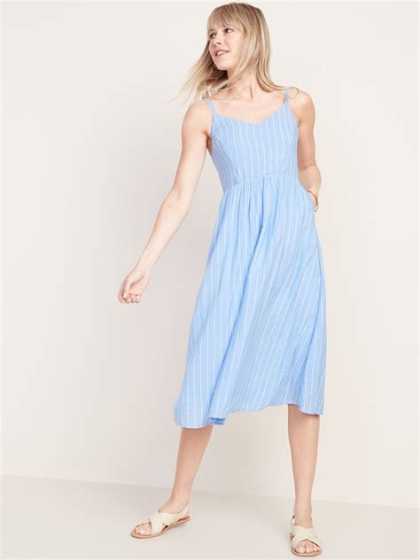 Old Navy Fit & Flare Short-Sleeve Tie-Back Midi Dress for Women
