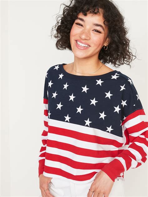 Old Navy Oversized Americana Sweatshirt for Women