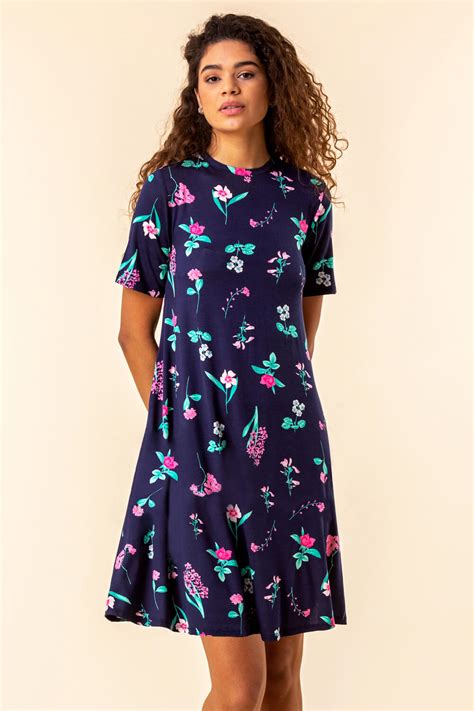 Old Navy Short Sleeve Floral Print Swing Dress for Girls