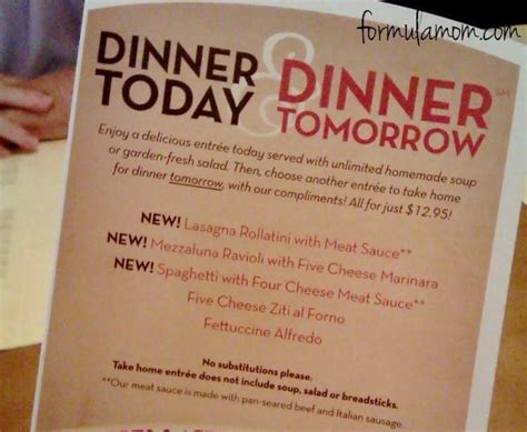 Olive Garden Dinner Today, Dinner Tomorrow