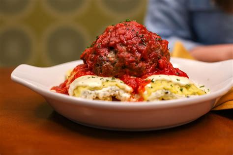 Olive Garden Giant Meatball Over Manicotti
