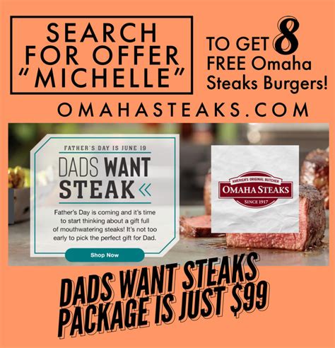 Omaha Steaks Dads Want Steak Package logo