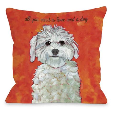 Overstock.com Love & A Dog Throw Pillow