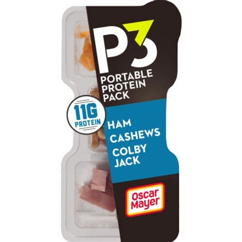 P3 Portable Protein Packs Originals: Ham, Colby Jack & Cashews