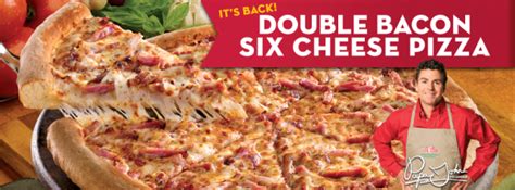 Papa Johns Double Bacon Six Cheese Pizza logo