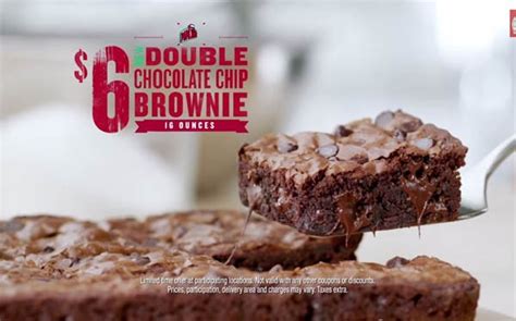 Papa Johns Double Chocolate Chip Brownie commercials